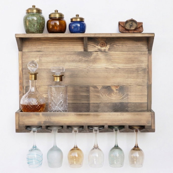 Hanah Home Raf339 Estantería Decorativa de Madera de 70 cm